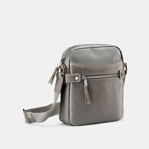 Bolso pequeño de hombre de tela, Gris Bolso pequeño de hombre de tela, Gris